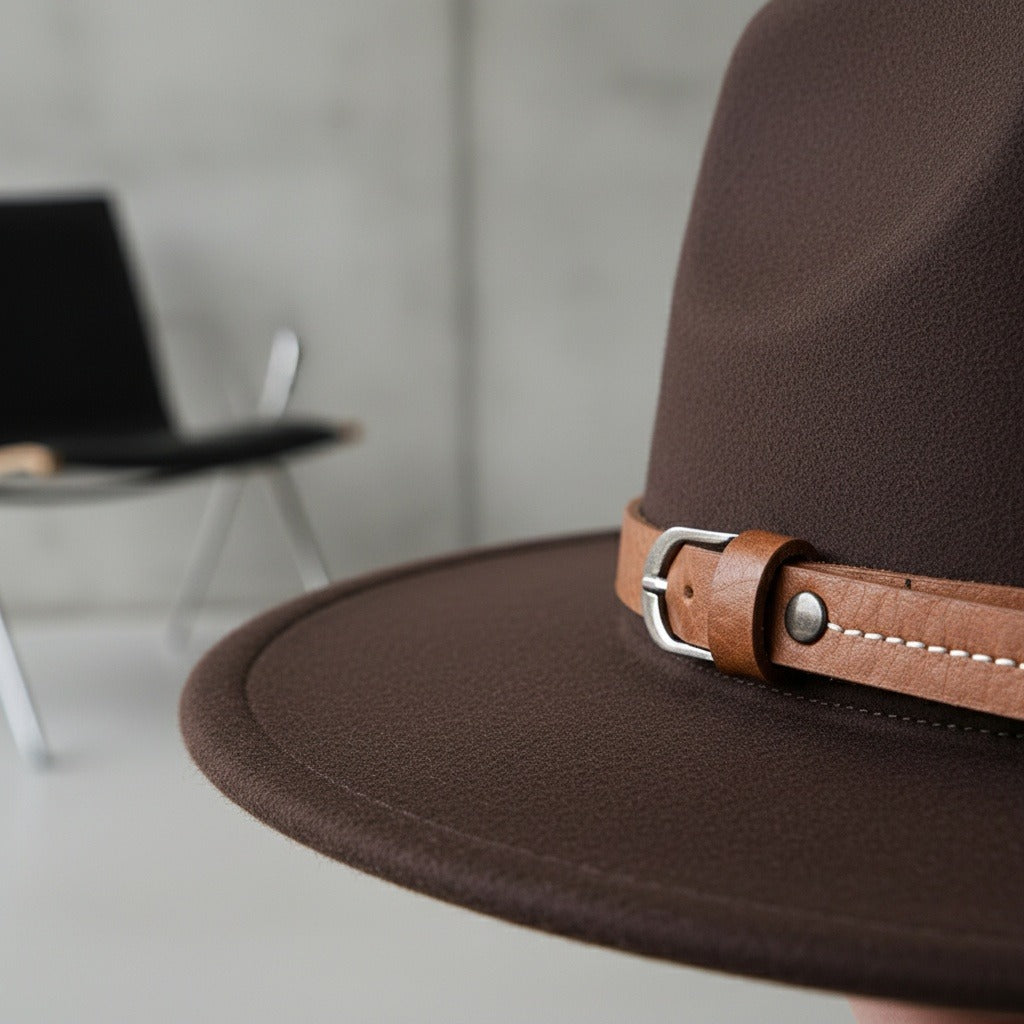 Fedora Hat Men - Espresso - Back View