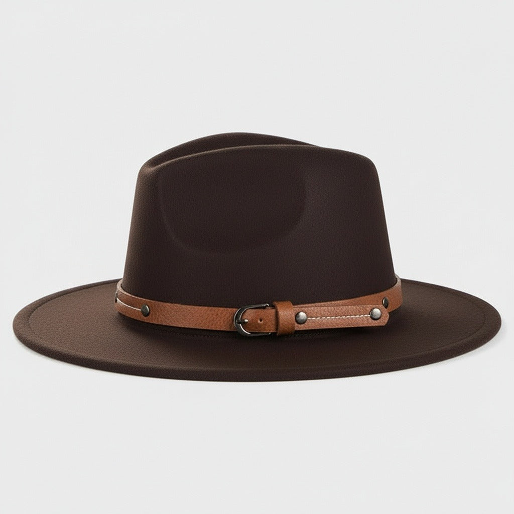 Fedora Hat Men - Espresso - Fabric Detail