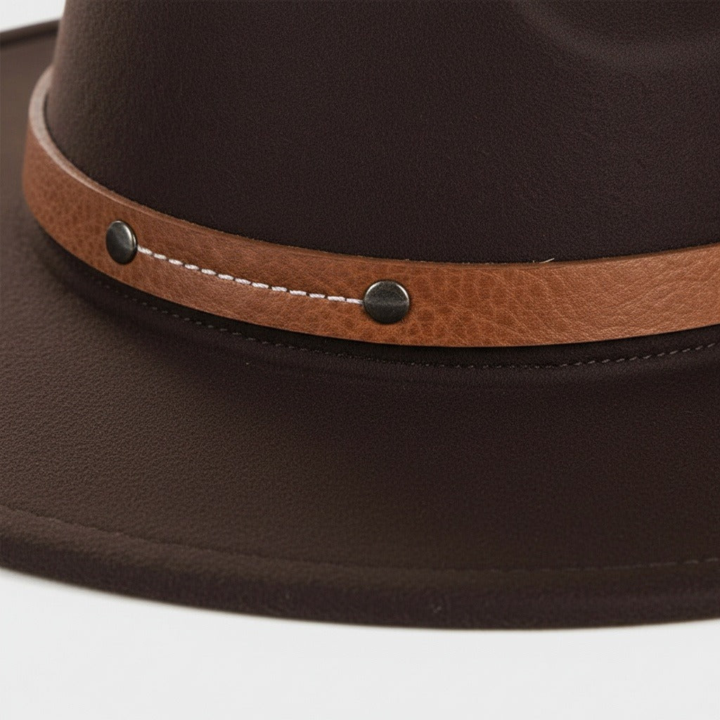 Fedora Hat Men - Espresso - Texture Close Up