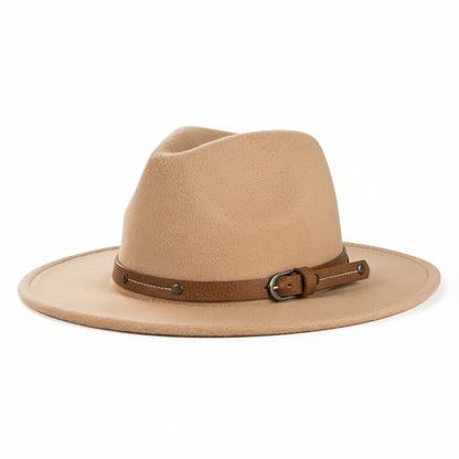 Fedora Hat Men - Camel - Front View