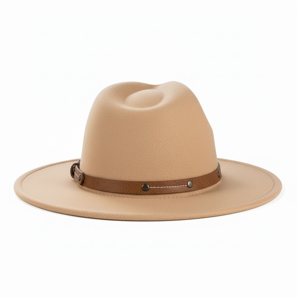 Fedora Hat Men - Camel - Fabric Detail