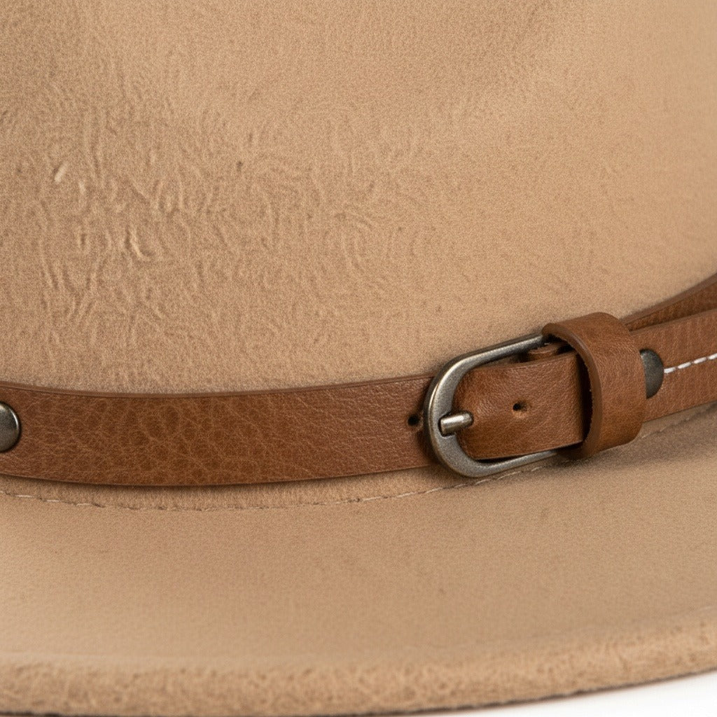 Fedora Hat Men - Camel - Texture Close Up