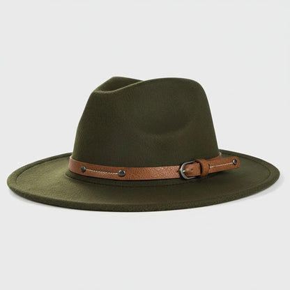 Fedora Hat Men - Forest Green - Front View