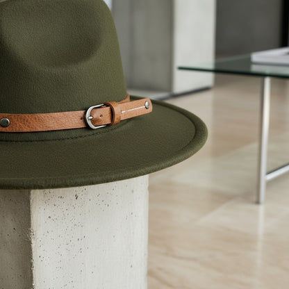 Fedora Hat Men - Forest Green - Back View