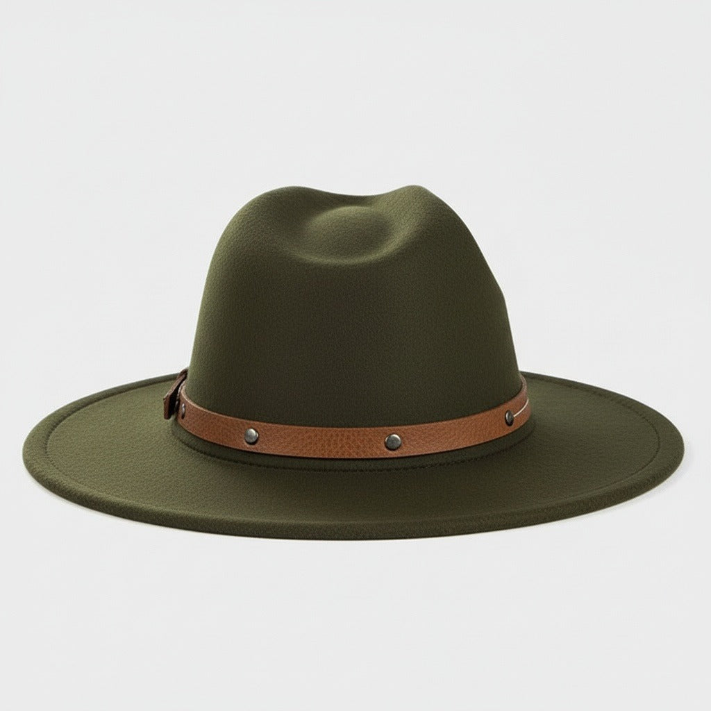 Fedora Hat Men - Forest Green - Fabric Detail