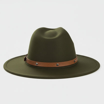 Fedora Hat Men - Forest Green - Fabric Detail
