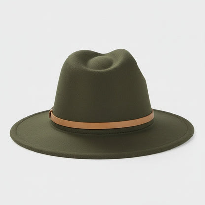 Fedora Hat Men - Olive - Fabric Detail