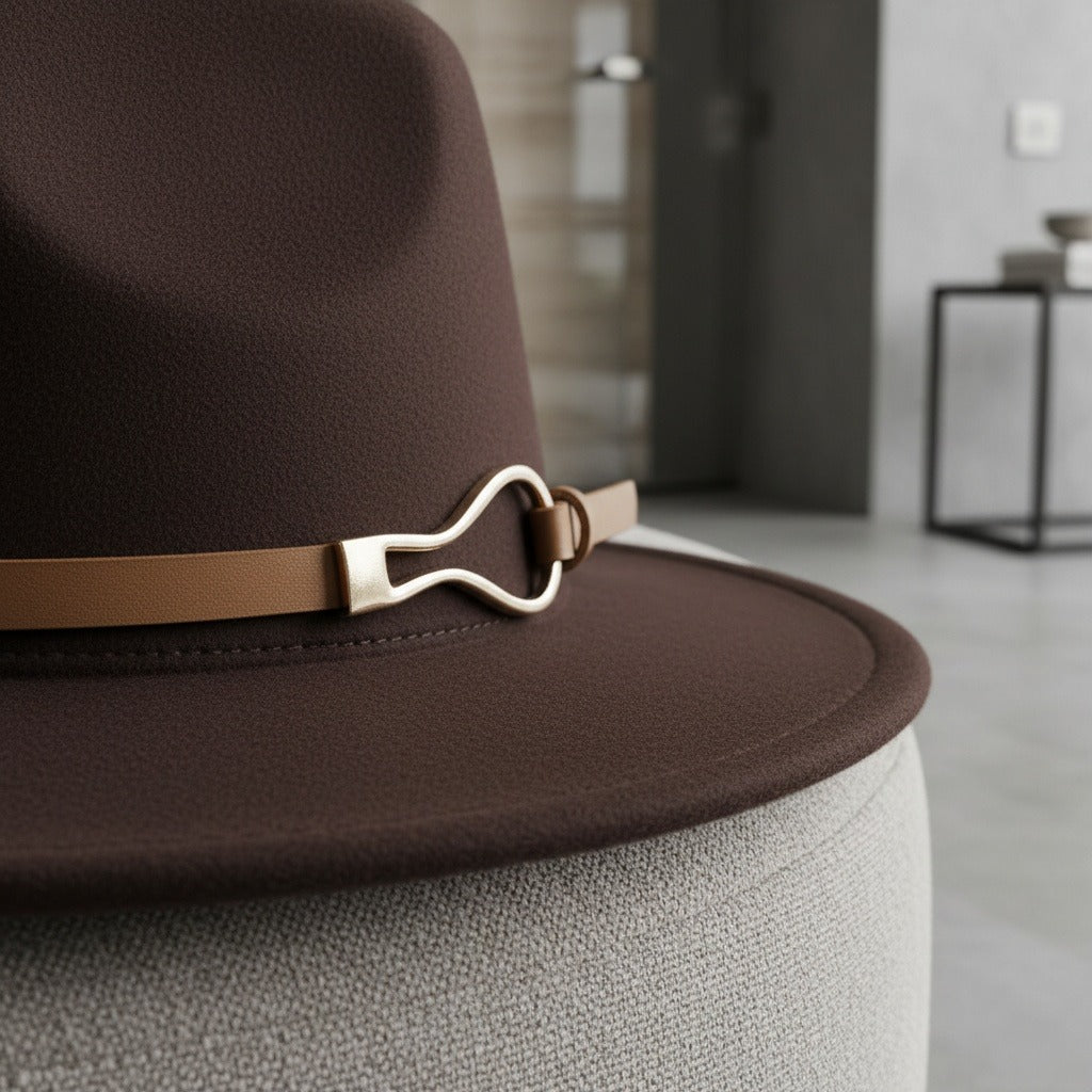 Fedora Hat Men - Cocoa - Back View