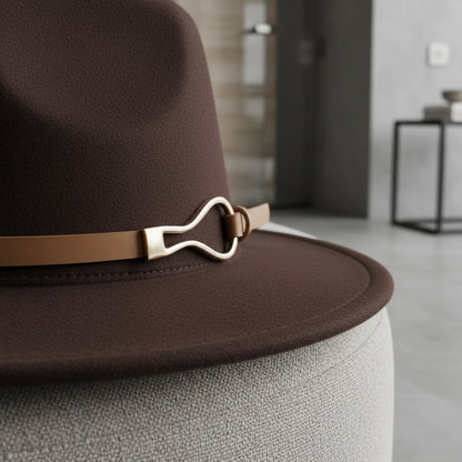 Fedora Hat Men - Cocoa - Back View
