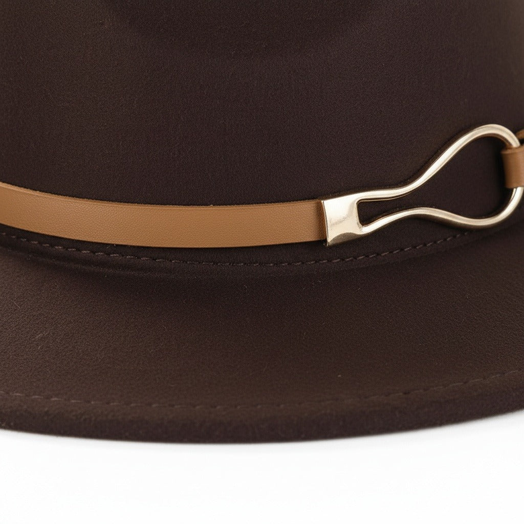 Fedora Hat Men - Cocoa - Texture Close Up