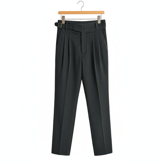Formal Gurkha Trousers - Charcoal Grey - Front View