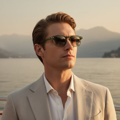 Gatsby Sunglasses - Sage Green - Angled Shot