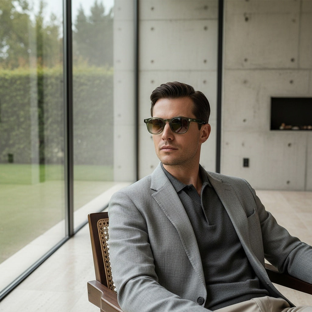 Gatsby Sunglasses - Sage Green - Side Profile