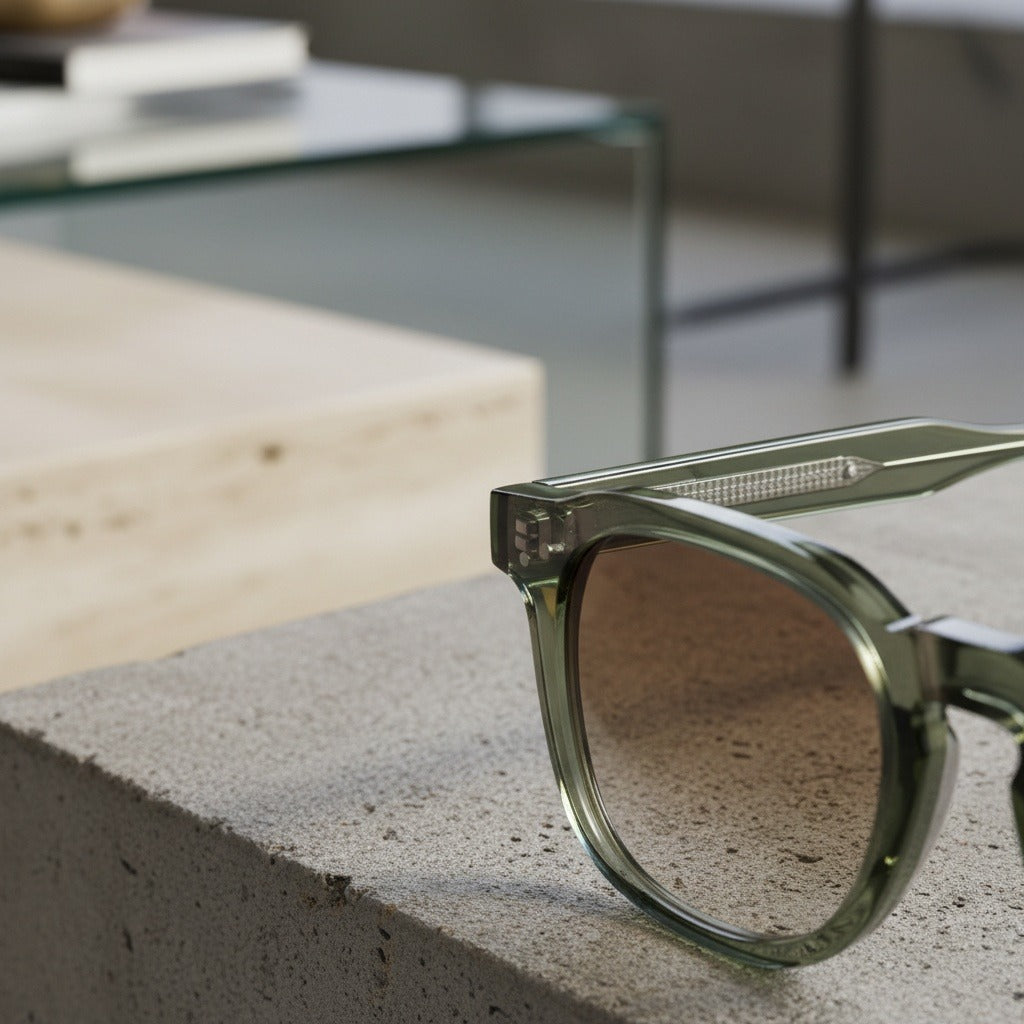 Gatsby Sunglasses - Sage Green - Back View