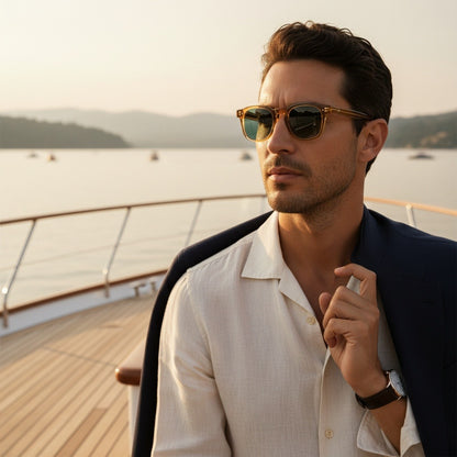 Gatsby Sunglasses - Honey Amber - Angled Shot