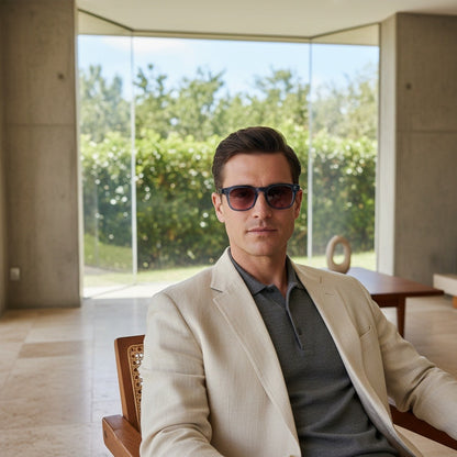 Gatsby Sunglasses - Denim Blue - Side Profile