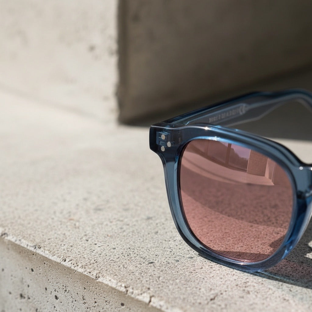 Gatsby Sunglasses - Denim Blue - Back View