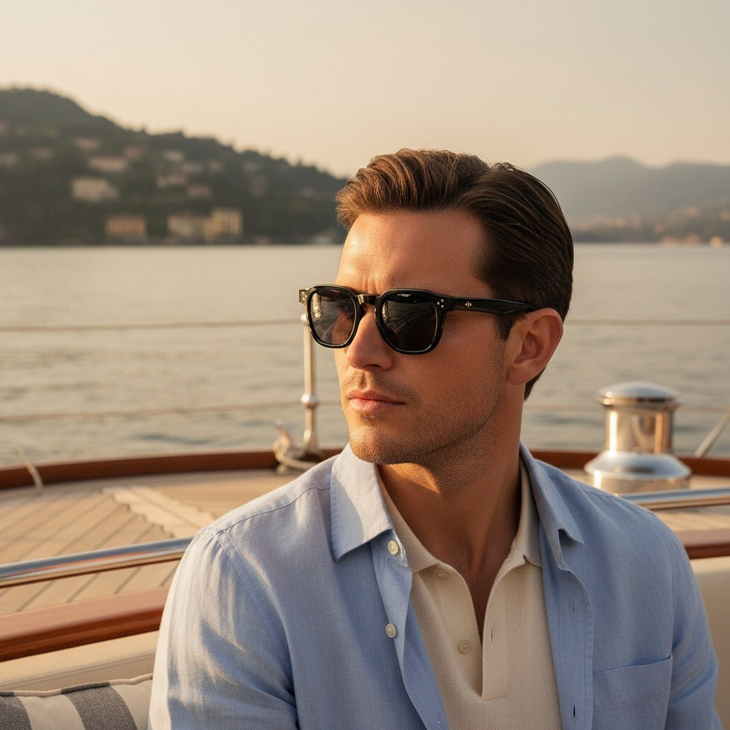 Gatsby Sunglasses - Onyx Black - Angled Shot