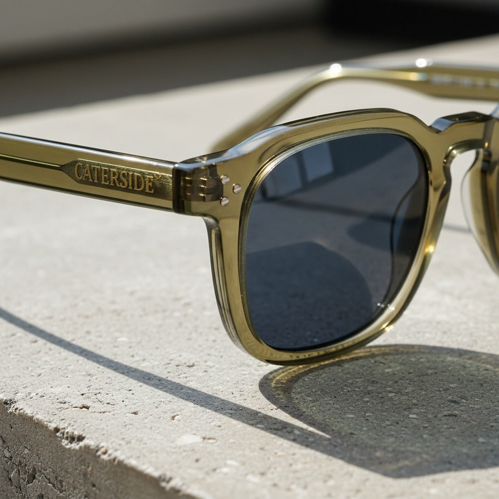 Gatsby Sunglasses - Moss Green - Back View