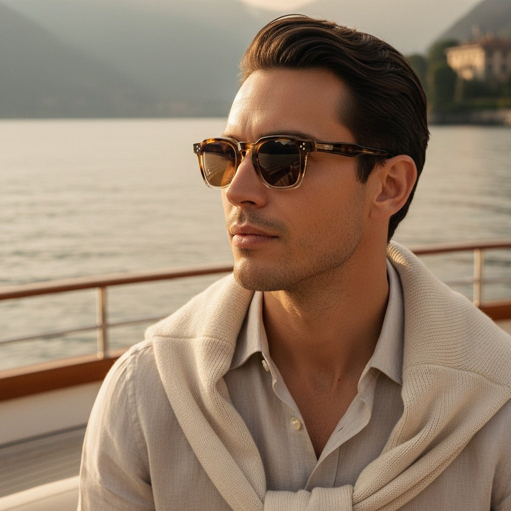 Gatsby Sunglasses - Amber Fade - Angled Shot