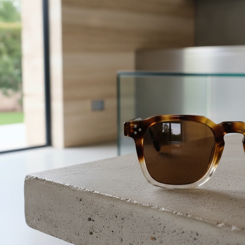 Gatsby Sunglasses - Amber Fade - Back View