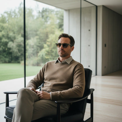 Gatsby Sunglasses - Olive Mist - Side Profile