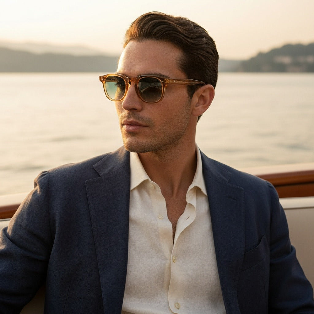 Gatsby Sunglasses - Golden Caramel - Angled Shot