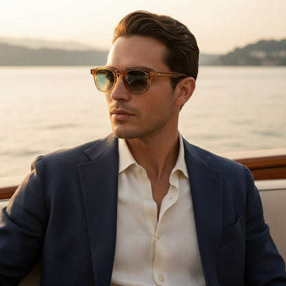 Gatsby Sunglasses - Golden Caramel - Angled Shot
