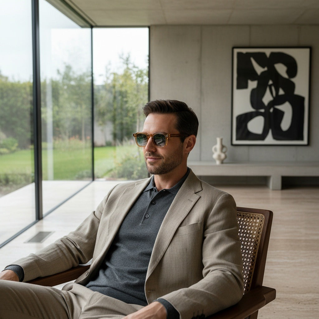 Gatsby Sunglasses - Golden Caramel - Side Profile