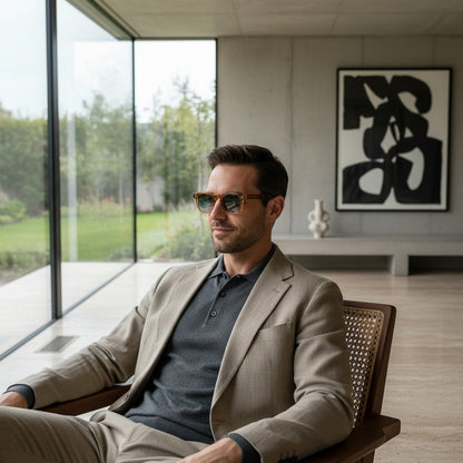 Gatsby Sunglasses - Golden Caramel - Side Profile