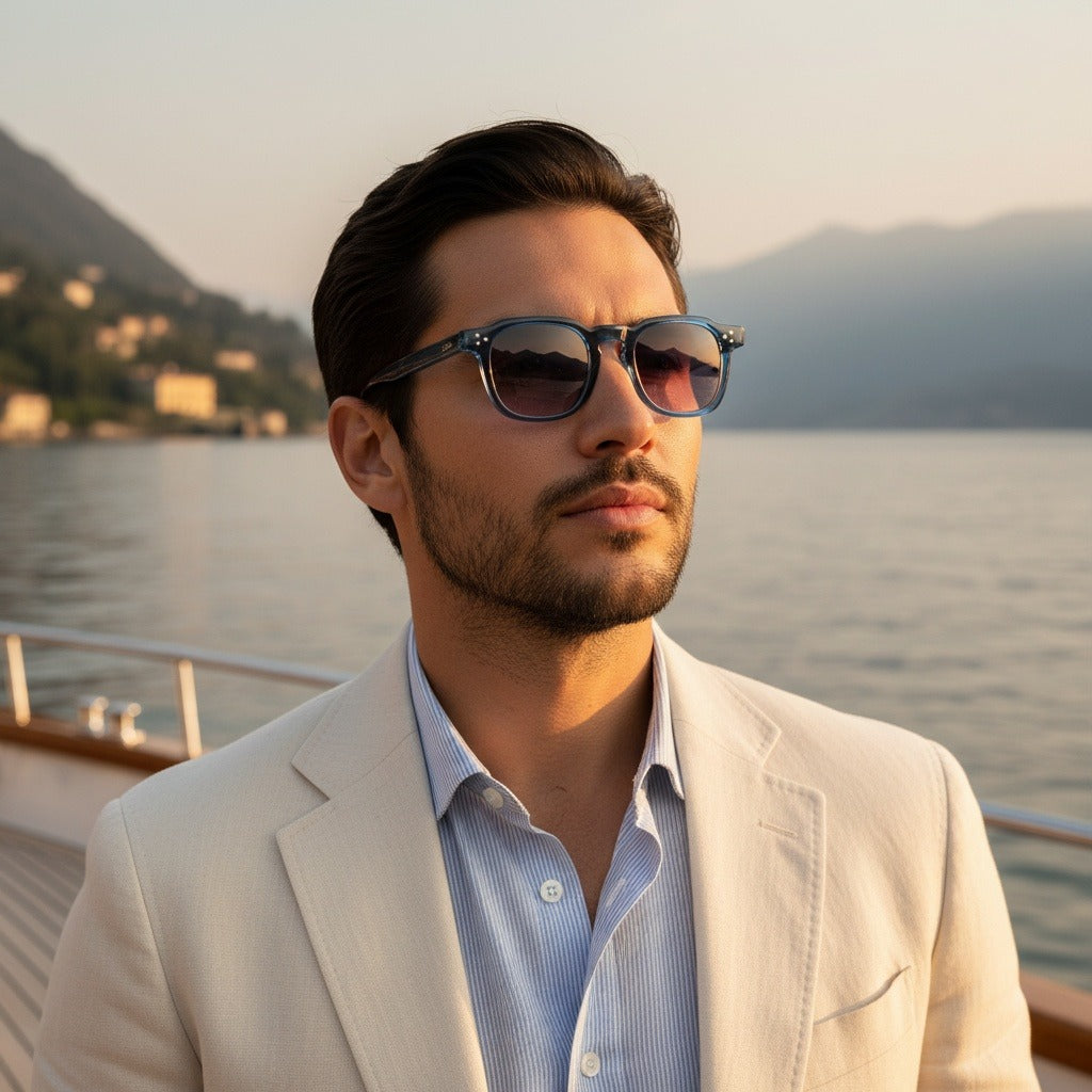 Gatsby Sunglasses - Atlantic Blue - Angled Shot