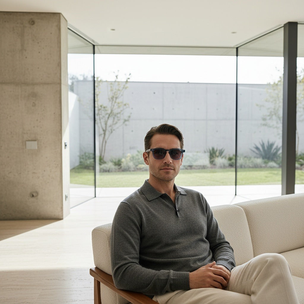 Gatsby Sunglasses - Atlantic Blue - Side Profile