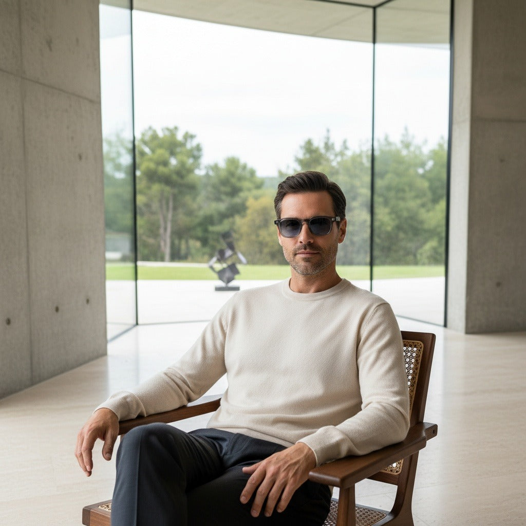 Gatsby Sunglasses - Smoky Blue - Side Profile