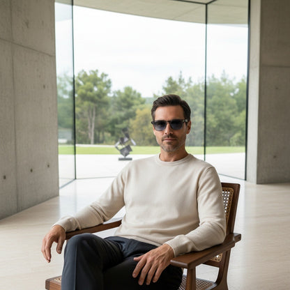 Gatsby Sunglasses - Smoky Blue - Side Profile