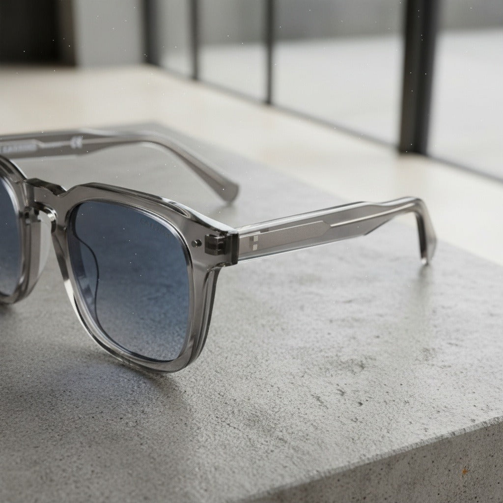 Gatsby Sunglasses - Smoky Blue - Back View