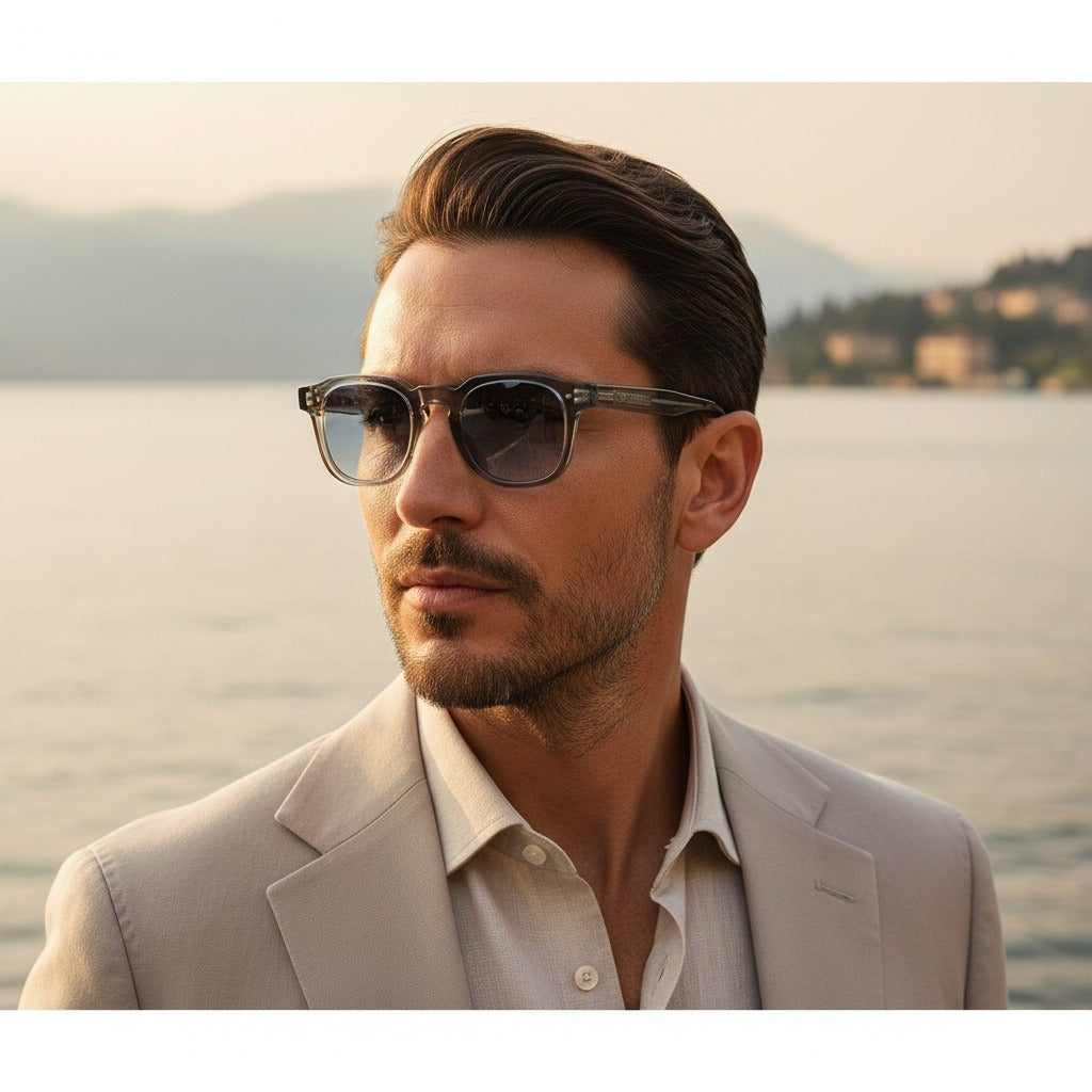 Gatsby Sunglasses - Pewter Blue - Angled Shot