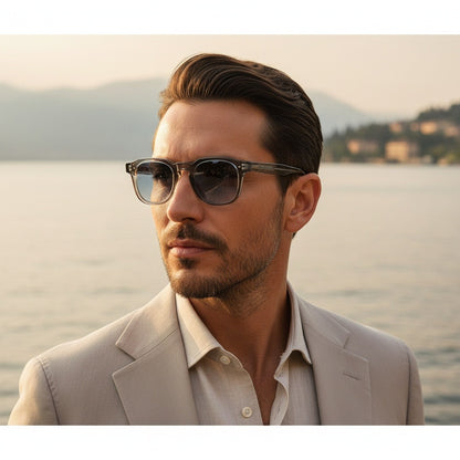 Gatsby Sunglasses - Pewter Blue - Angled Shot