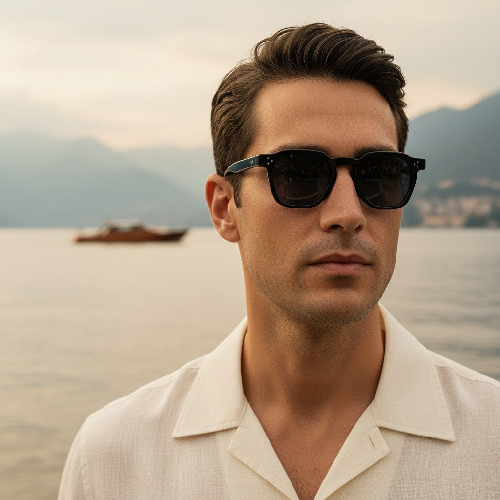 Gatsby Sunglasses - Midnight Black - Angled Shot