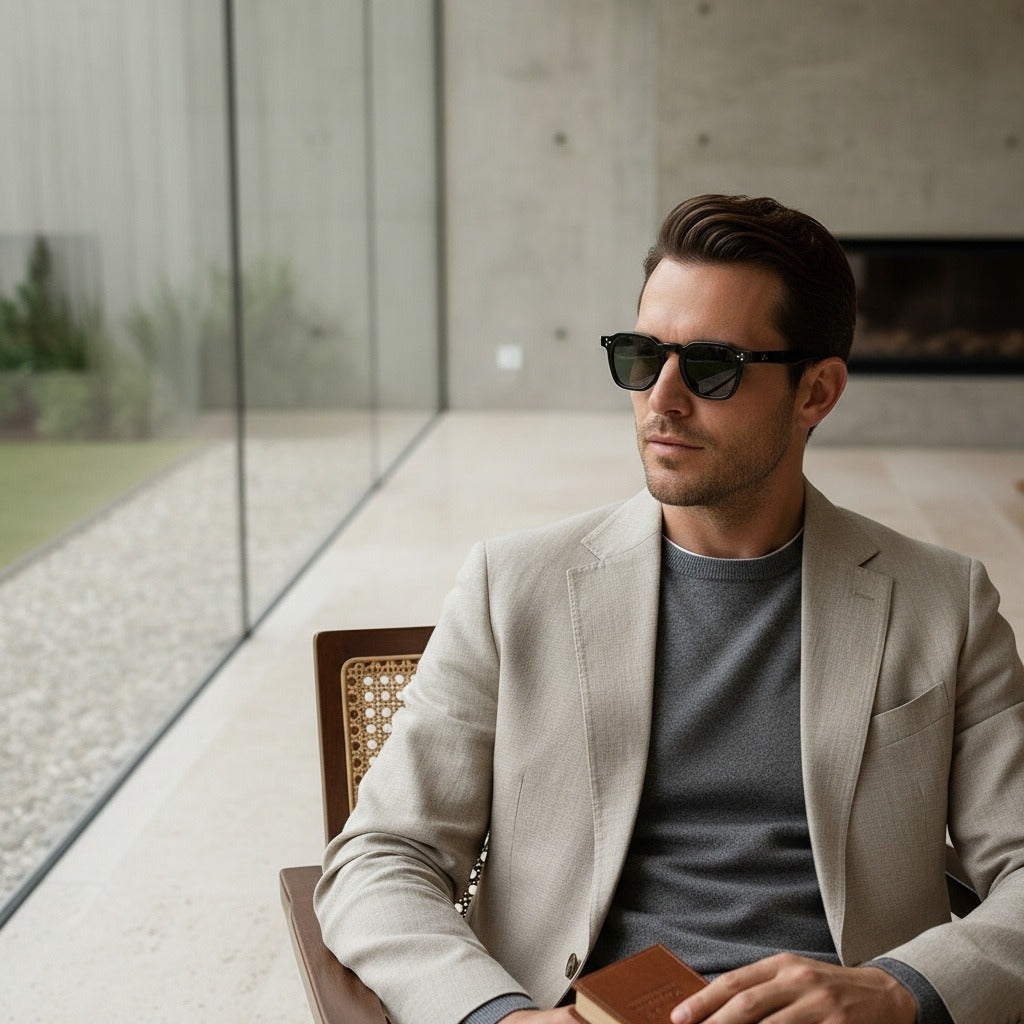 Gatsby Sunglasses - Midnight Black - Side Profile