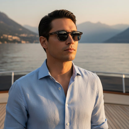 Gatsby Sunglasses - Graphite Gray - Angled Shot