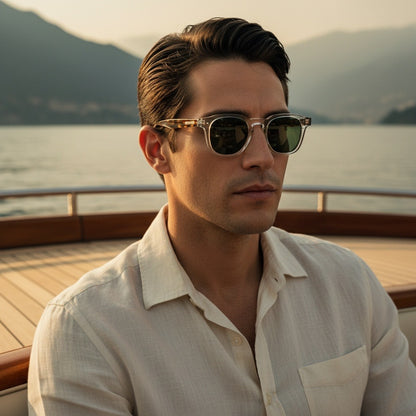 Gatsby Sunglasses - Clear Smoke - Angled Shot