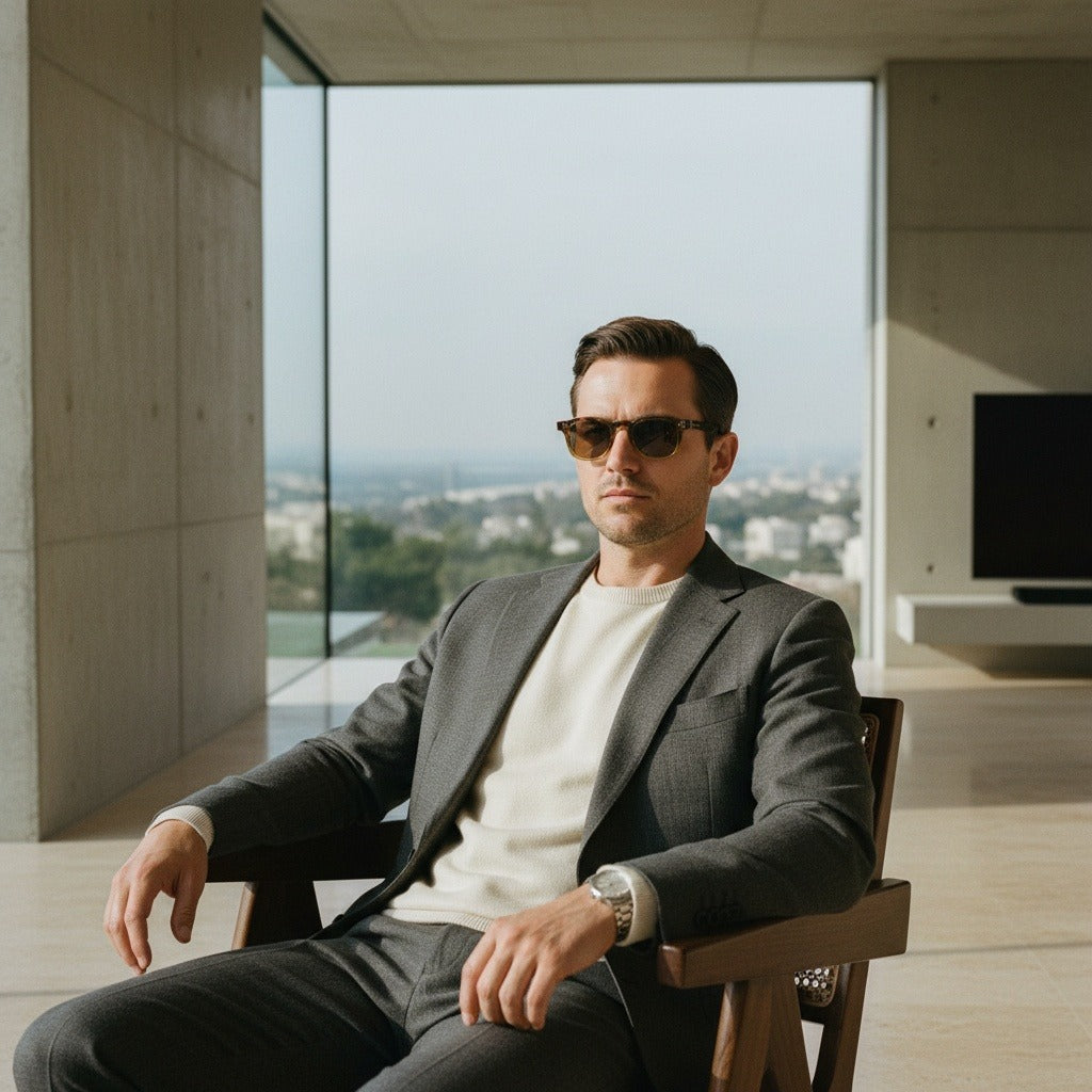 Gatsby Sunglasses - Caramel Fade - Side Profile