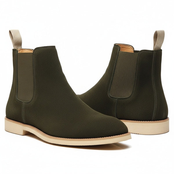 Green Chelsea Boots Mens - Green - Front View