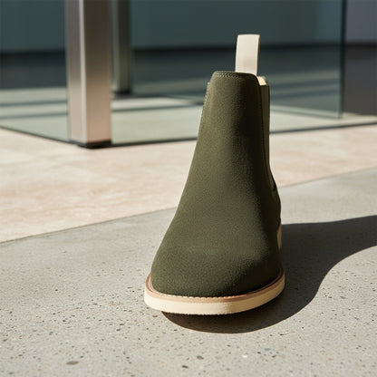 Green Chelsea Boots Mens - Green - Back View