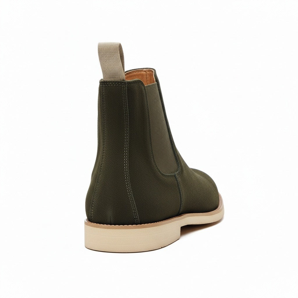 Green Chelsea Boots Mens - Green - Fabric Detail