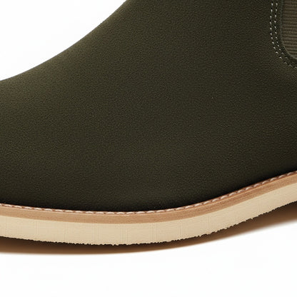 Green Chelsea Boots Mens - Green - Texture Close Up