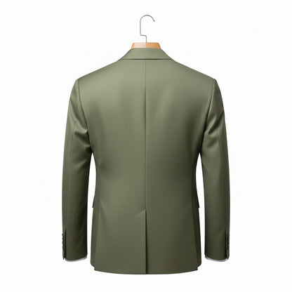 Green Double Breasted Suit - Green - Fabric Detail