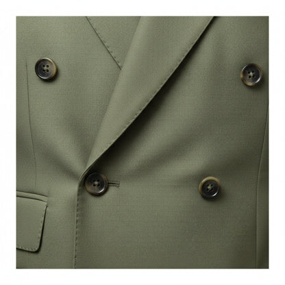 Green Double Breasted Suit - Green - Texture Close Up