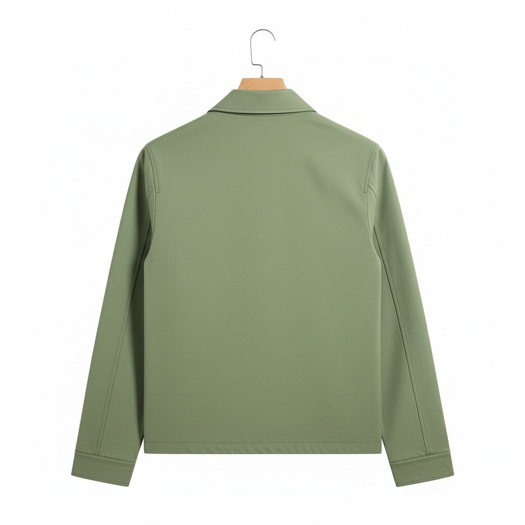 Green Harrington Jacket Mens - Green - Fabric Detail
