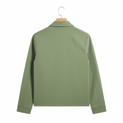 Green Harrington Jacket Mens - Green - Fabric Detail